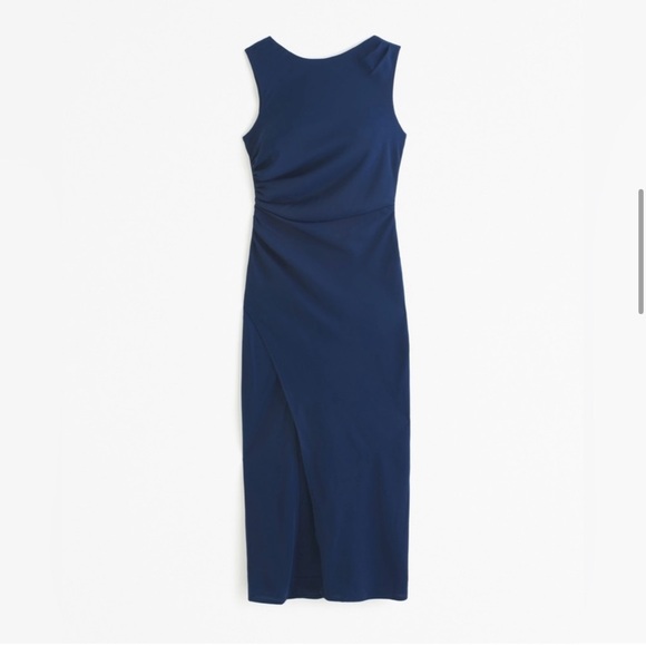 Black midi shell dress in matte satin - Picture 5 of 5